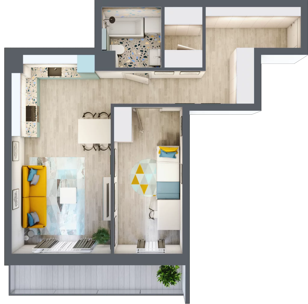 2 pokoje, mieszkanie 59,49 m², piętro 4, oferta nr B27, Osiedle Kaskada, Zabrze, Osiedle Tadeusza Kotarbińskiego, ul. Mieczysława Niedziałkowskiego 56