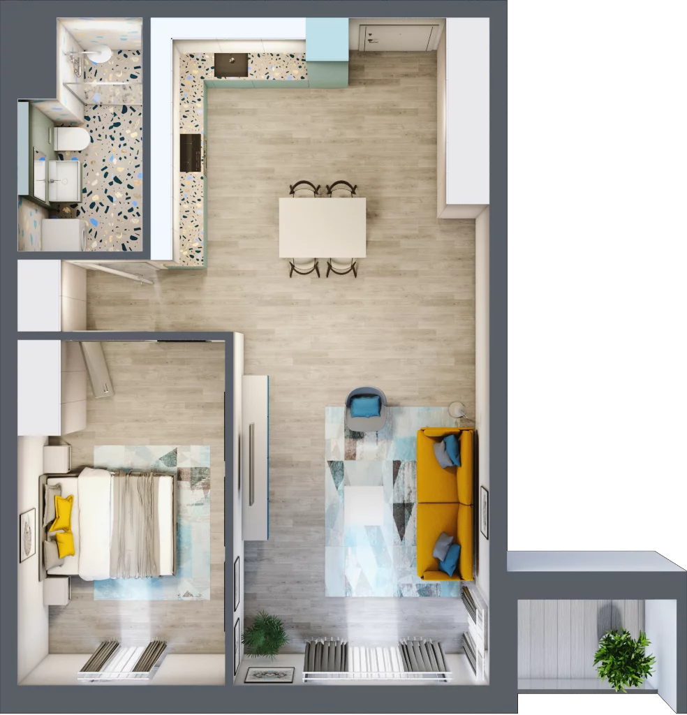 2 pokoje, mieszkanie 52,39 m², piętro 1, oferta nr C6, Osiedle Kaskada, Zabrze, Osiedle Tadeusza Kotarbińskiego, ul. Mieczysława Niedziałkowskiego 56