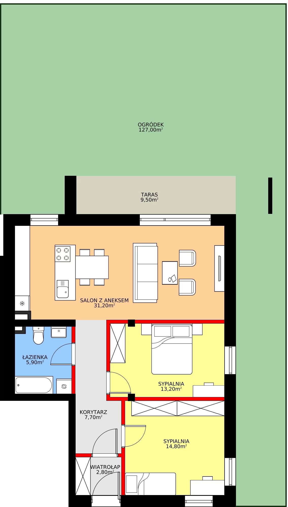 Zalety mieszkania 78.1 m², 23/a
