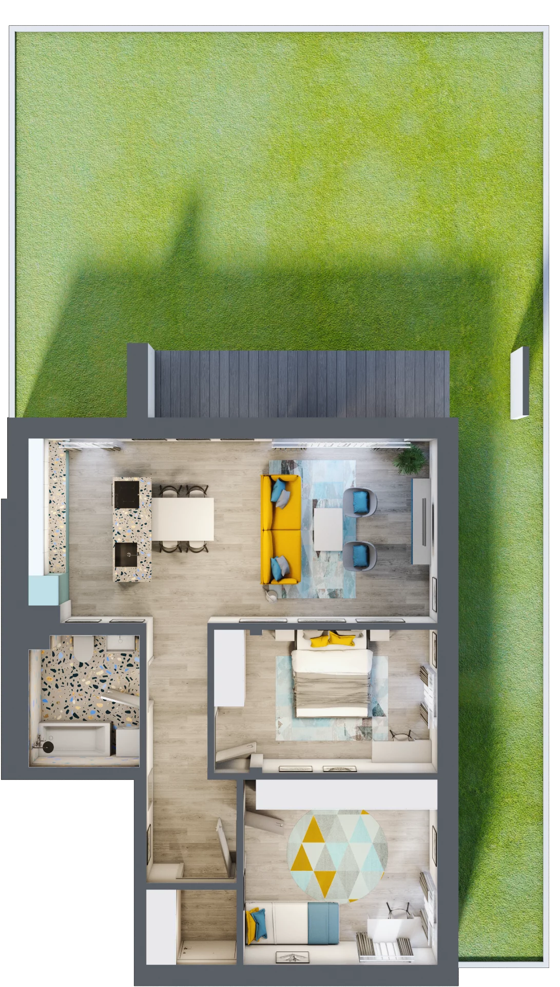 3 pokoje, mieszkanie 78,10 m², parter, oferta nr 23/a, Osiedle Zielona Podkowa, Otrębusy, ul. Waniliowa 7/2