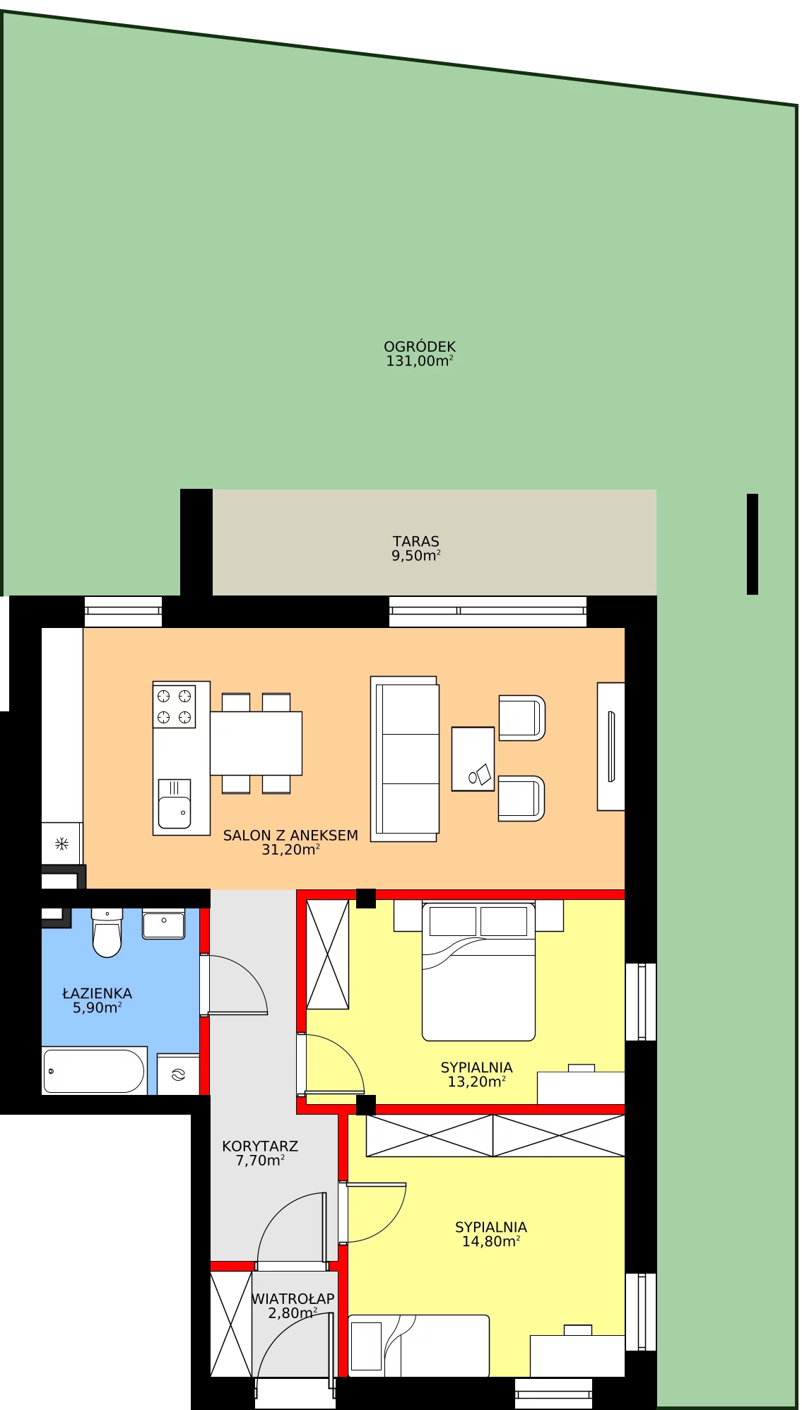 Zalety mieszkania 78.1 m², 17/a