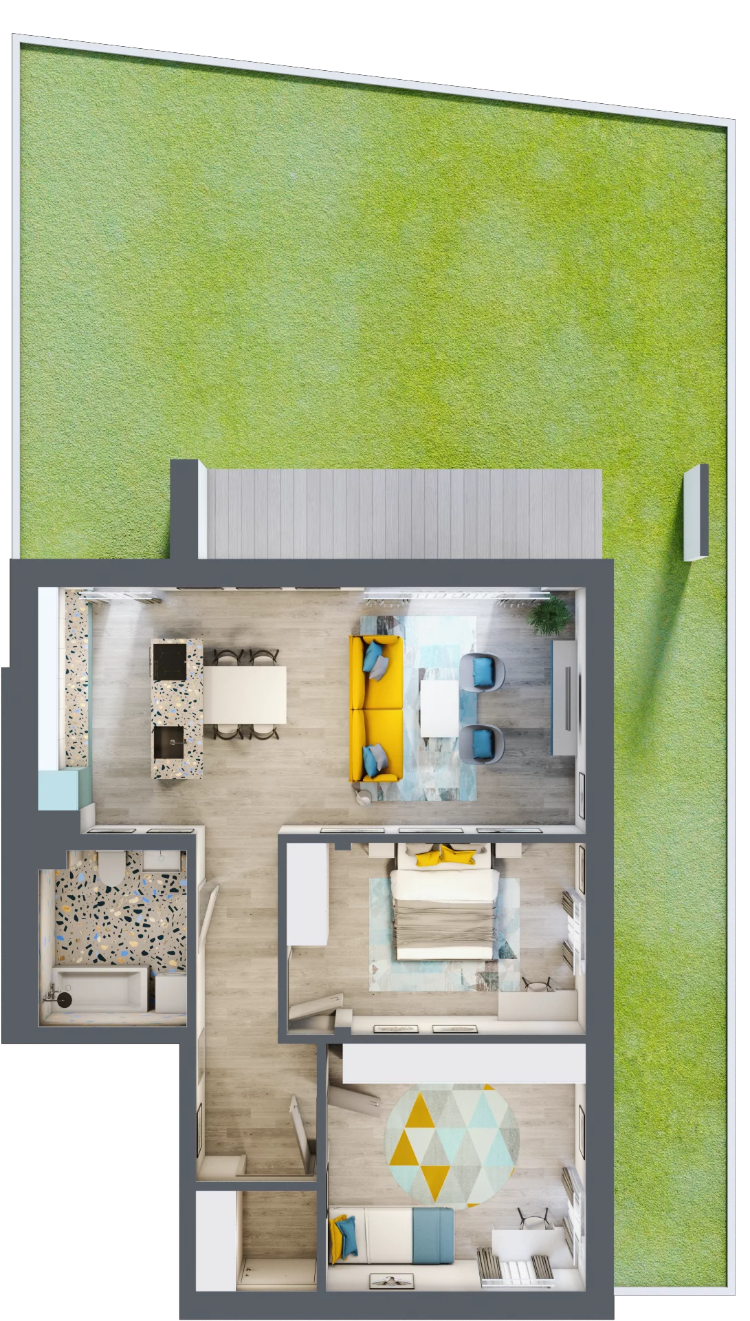 3 pokoje, mieszkanie 78,10 m², parter, oferta nr 17/a, Osiedle Zielona Podkowa, Otrębusy, ul. Waniliowa 7/2
