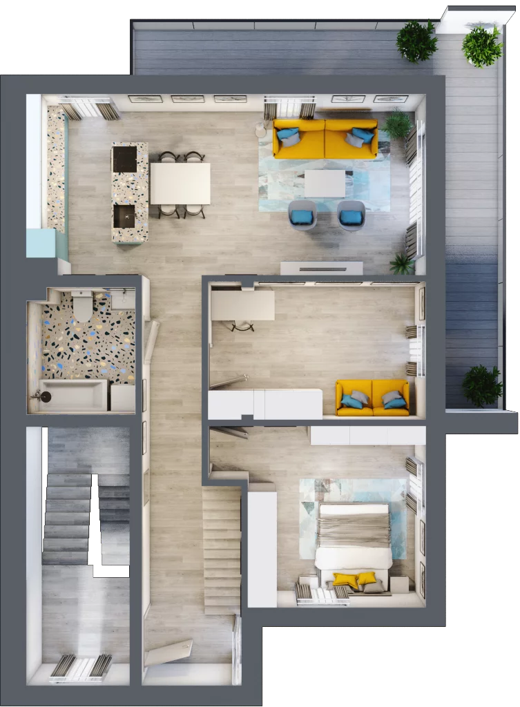 4 pokoje, mieszkanie 134,60 m², piętro 1, oferta nr 70/b, Osiedle Zielona Podkowa, Otrębusy, ul. Waniliowa 7/2