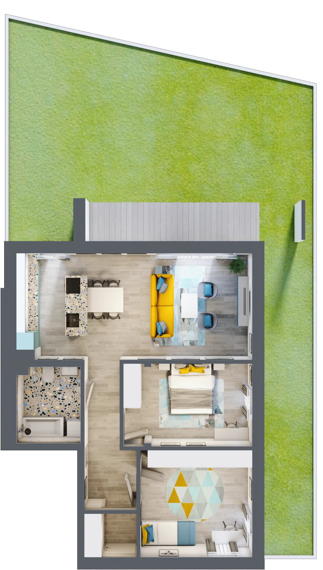 3 pokoje, mieszkanie 78,10 m², parter, oferta nr 19/a, Osiedle Zielona Podkowa, Otrębusy, ul. Waniliowa 7/2