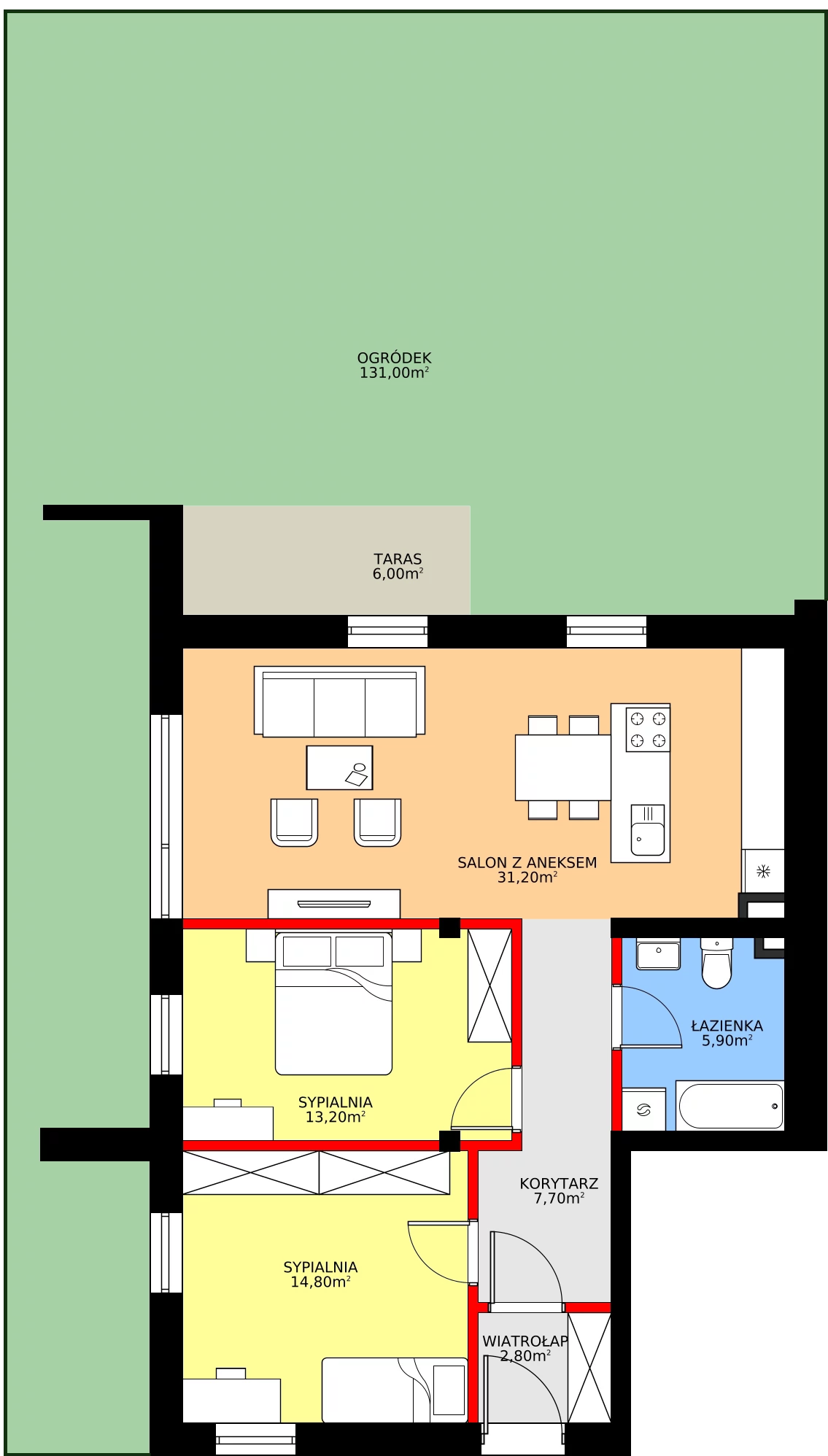 Zalety mieszkania 78.1 m², 20/a