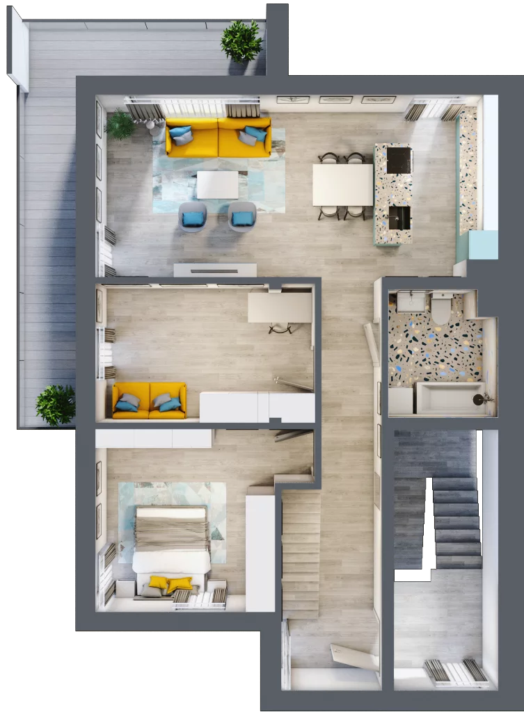 4 pokoje, mieszkanie 134,60 m², piętro 1, oferta nr 30/b, Osiedle Zielona Podkowa, Otrębusy, ul. Waniliowa 7/2