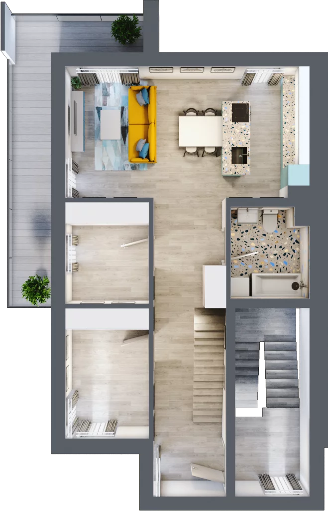 4 pokoje, mieszkanie 114,70 m², piętro 1, oferta nr 55/b, Osiedle Zielona Podkowa, Otrębusy, ul. Waniliowa 7/2