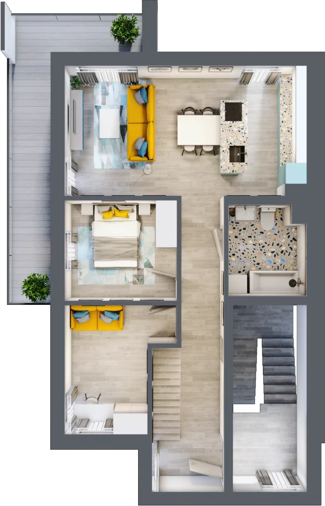 4 pokoje, mieszkanie 114,70 m², piętro 1, oferta nr 36/b, Osiedle Zielona Podkowa, Otrębusy, ul. Waniliowa 7/2