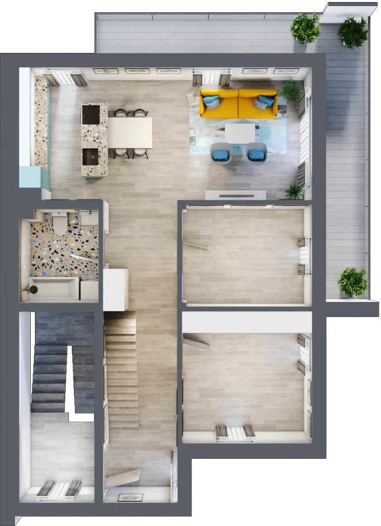4 pokoje, mieszkanie 134,60 m², piętro 1, oferta nr 64/b-  z wykończeniem, Osiedle Zielona Podkowa, Otrębusy, ul. Waniliowa 7/2