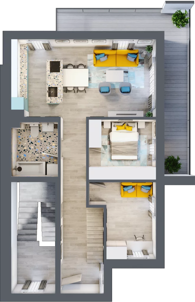 4 pokoje, mieszkanie 114,70 m², piętro 1, oferta nr 56/b, Osiedle Zielona Podkowa, Otrębusy, ul. Waniliowa 7/2
