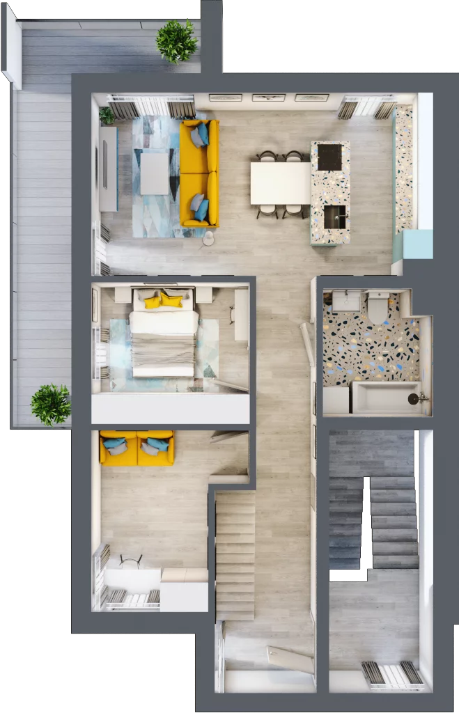 4 pokoje, mieszkanie 114,70 m², piętro 1, oferta nr 57/b, Osiedle Zielona Podkowa, Otrębusy, ul. Waniliowa 7/2