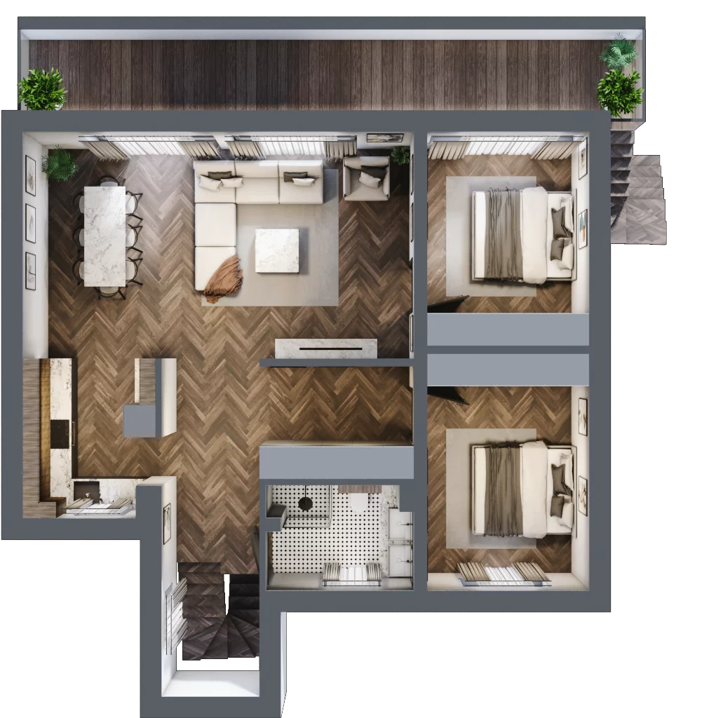 5 pokoi, mieszkanie 129,99 m², piętro 1, oferta nr LM6b, Letnia Przystań, Dąbrowa Górnicza, Marianki, ul. Letnia