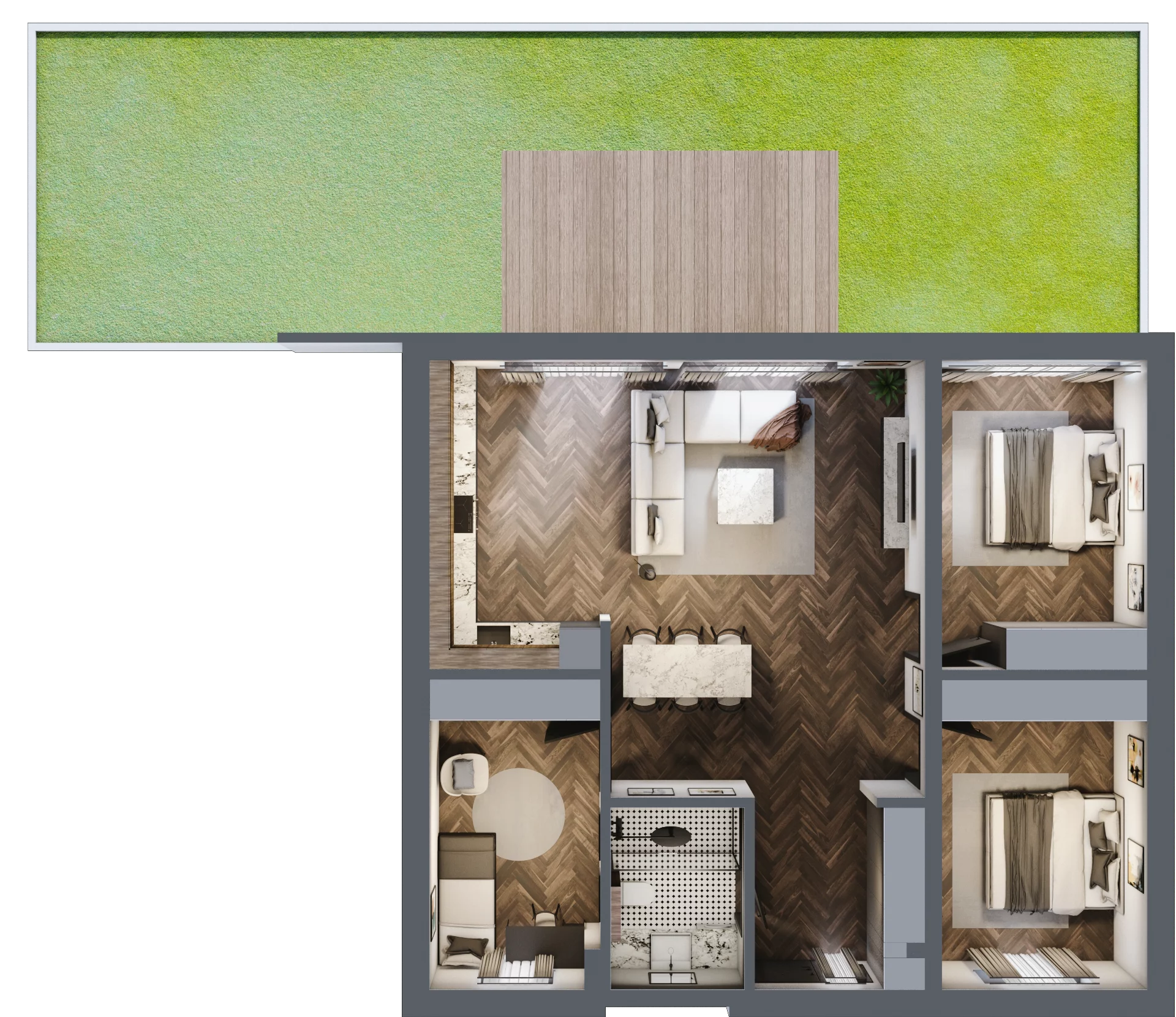 4 pokoje, mieszkanie 90,74 m², parter, oferta nr LM10a, Letnia Przystań, Dąbrowa Górnicza, Marianki, ul. Letnia