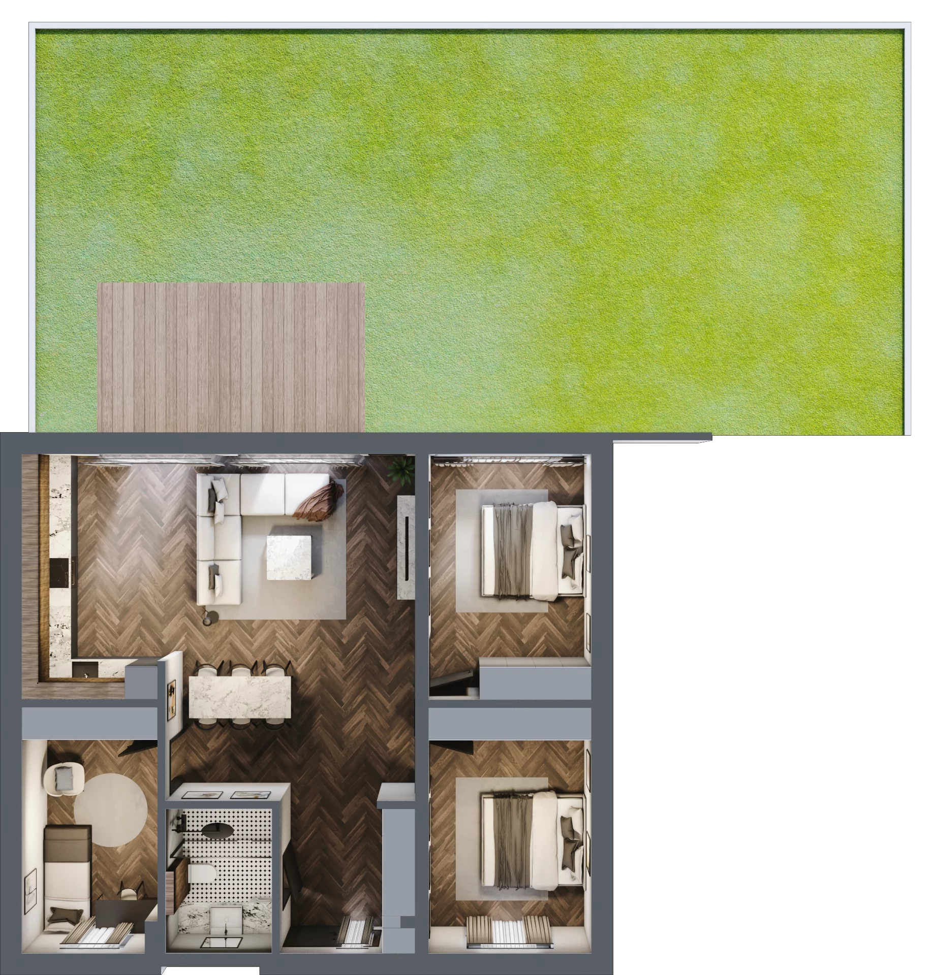 4 pokoje, mieszkanie 90,74 m², parter, oferta nr LM6a, Letnia Przystań, Dąbrowa Górnicza, Marianki, ul. Letnia