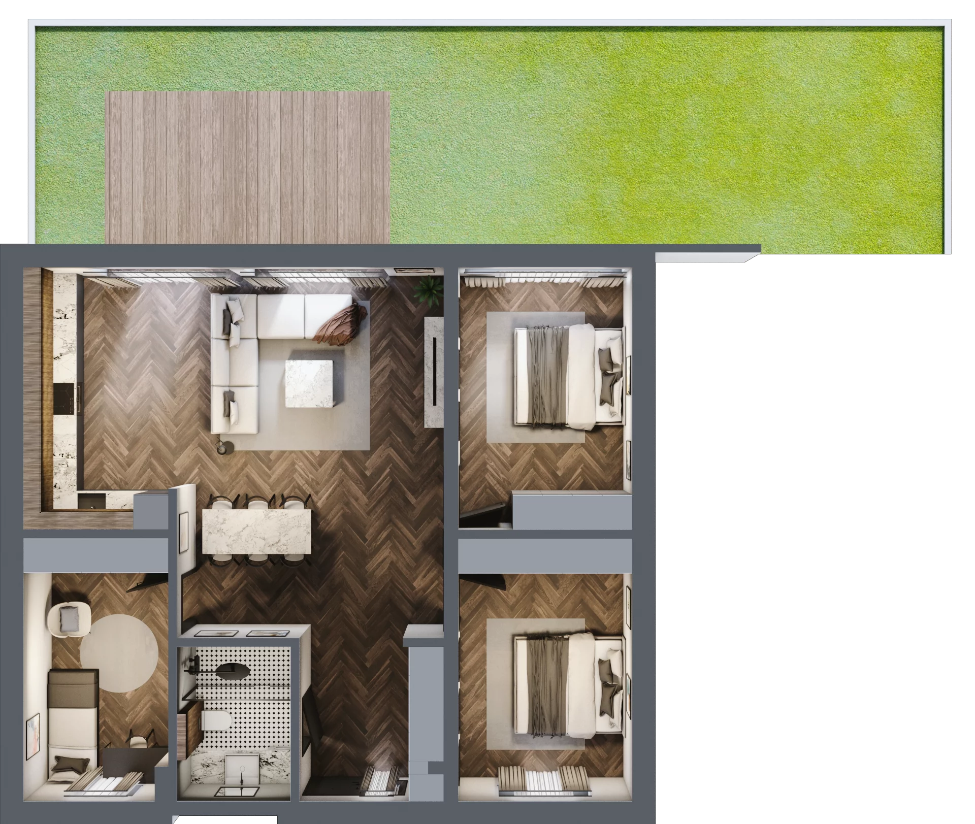 4 pokoje, mieszkanie 90,74 m², parter, oferta nr LM11a, Letnia Przystań, Dąbrowa Górnicza, Marianki, ul. Letnia
