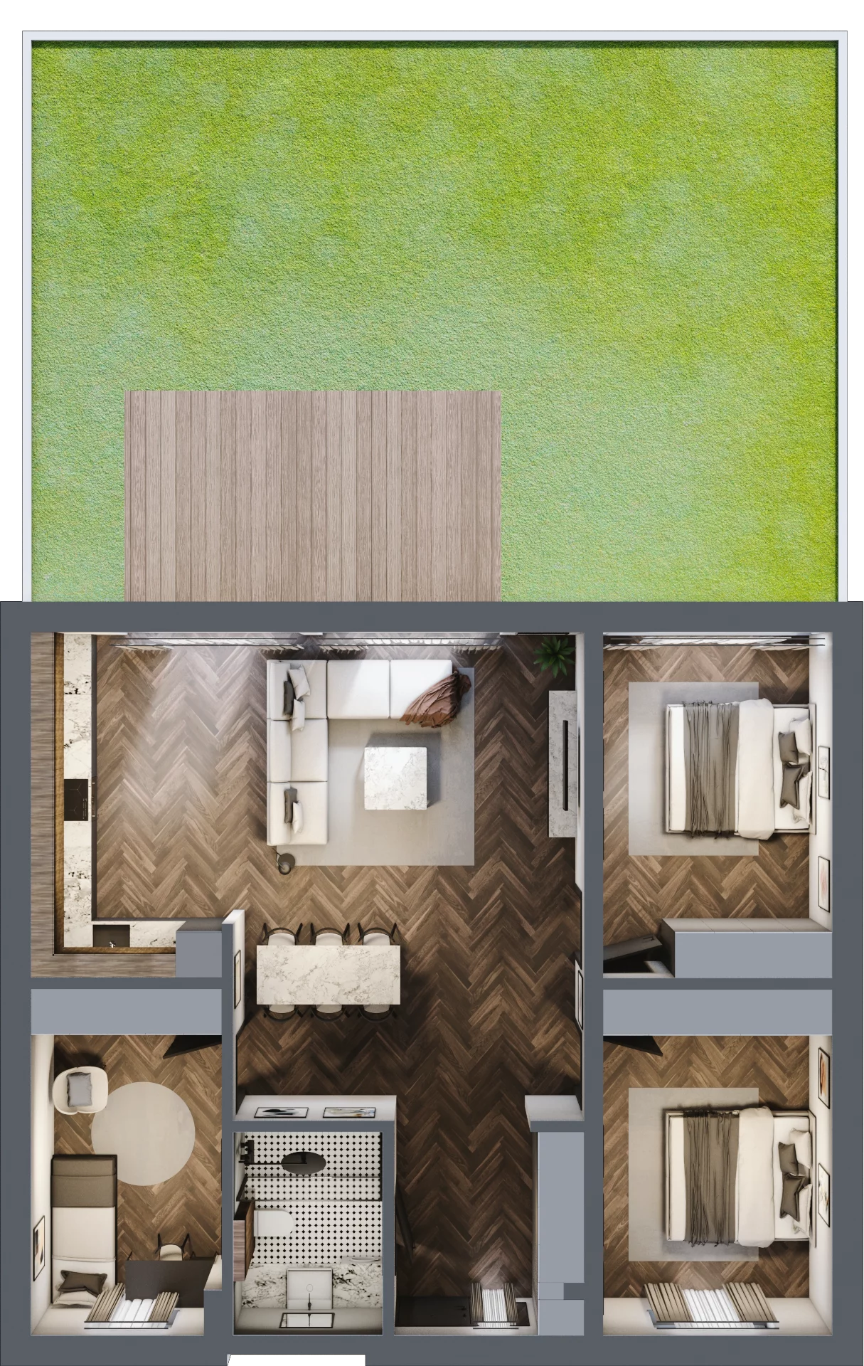 4 pokoje, mieszkanie 90,74 m², parter, oferta nr LM4a, Letnia Przystań, Dąbrowa Górnicza, Marianki, ul. Letnia