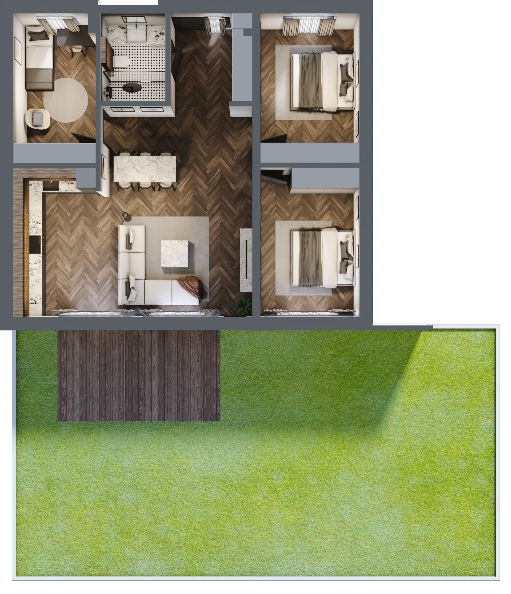 4 pokoje, mieszkanie 90,74 m², parter, oferta nr LM9a, Letnia Przystań, Dąbrowa Górnicza, Marianki, ul. Letnia