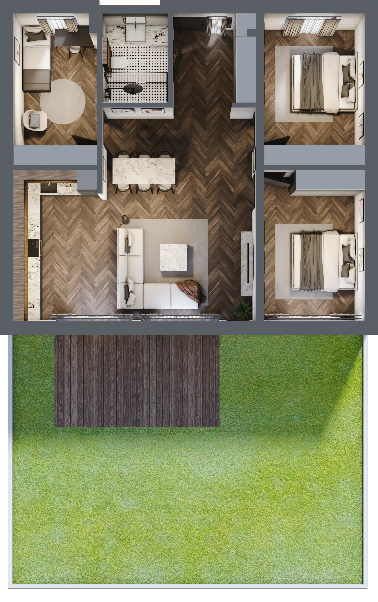 4 pokoje, mieszkanie 90,74 m², parter, oferta nr LM8a, Letnia Przystań, Dąbrowa Górnicza, Marianki, ul. Letnia