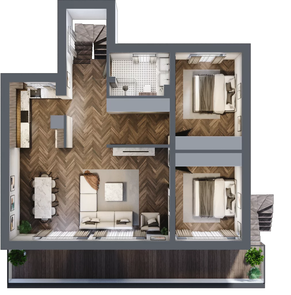 5 pokoi, mieszkanie 129,99 m², piętro 1, oferta nr LM9b, Letnia Przystań, Dąbrowa Górnicza, Marianki, ul. Letnia
