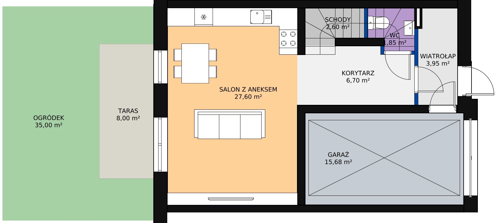 Zalety domu 112.98 m², 2A