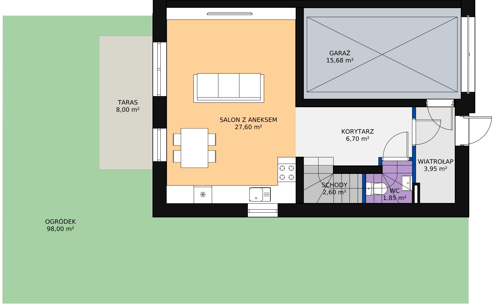 Zalety domu 112.98 m², 2B