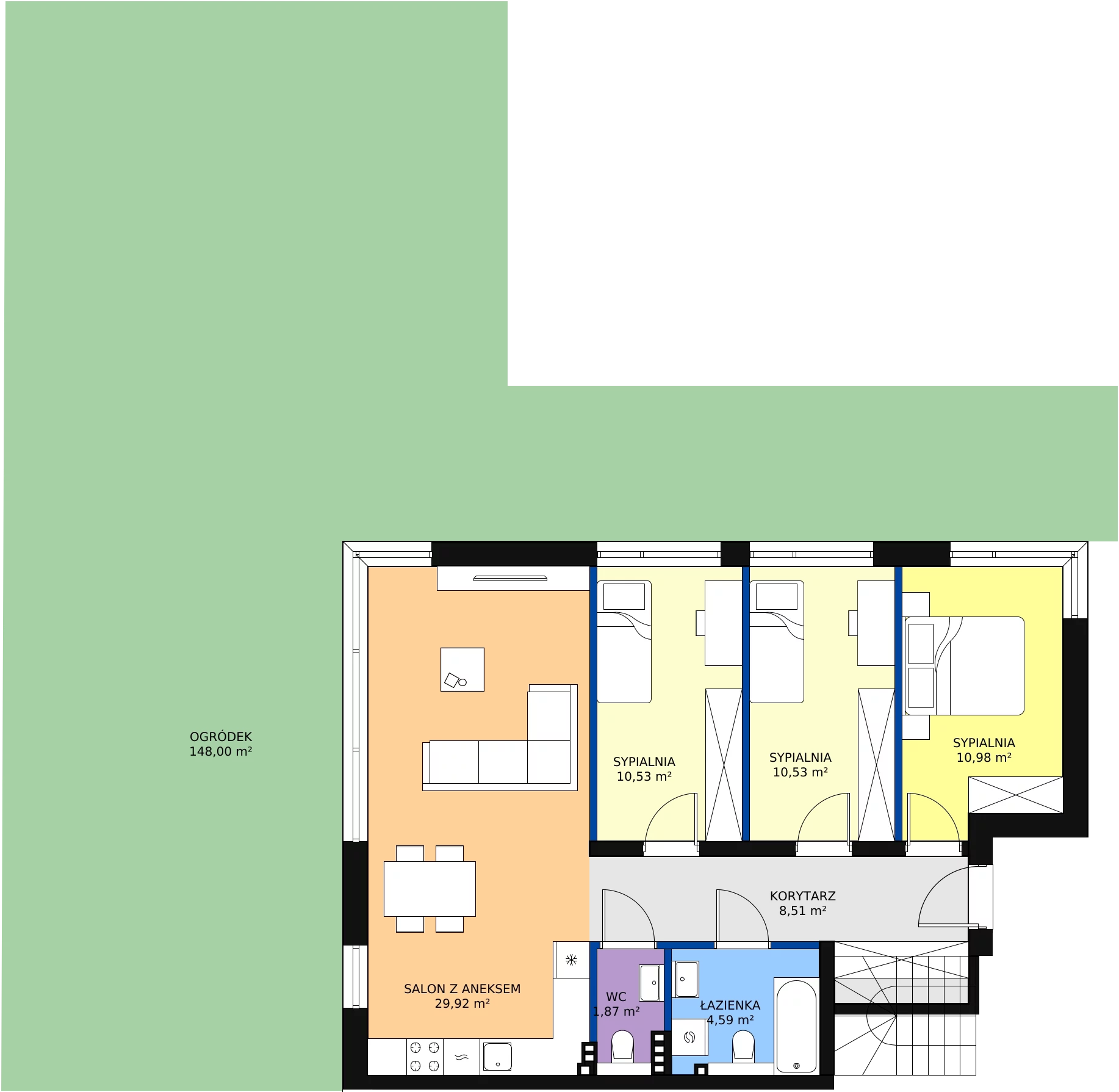 Zalety mieszkania 76.93 m², 3/1