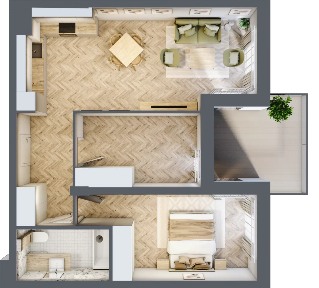 3 pokoje, apartament 58,00 m², piętro 2, oferta nr M35, Apartamenty Przystań, Olecko, ul. Kościuszki