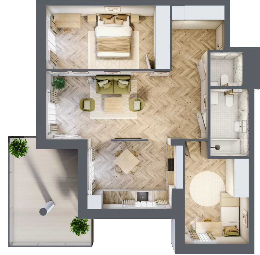 3 pokoje, apartament 69,04 m², piętro 2, oferta nr M38, Apartamenty Przystań, Olecko, ul. Kościuszki