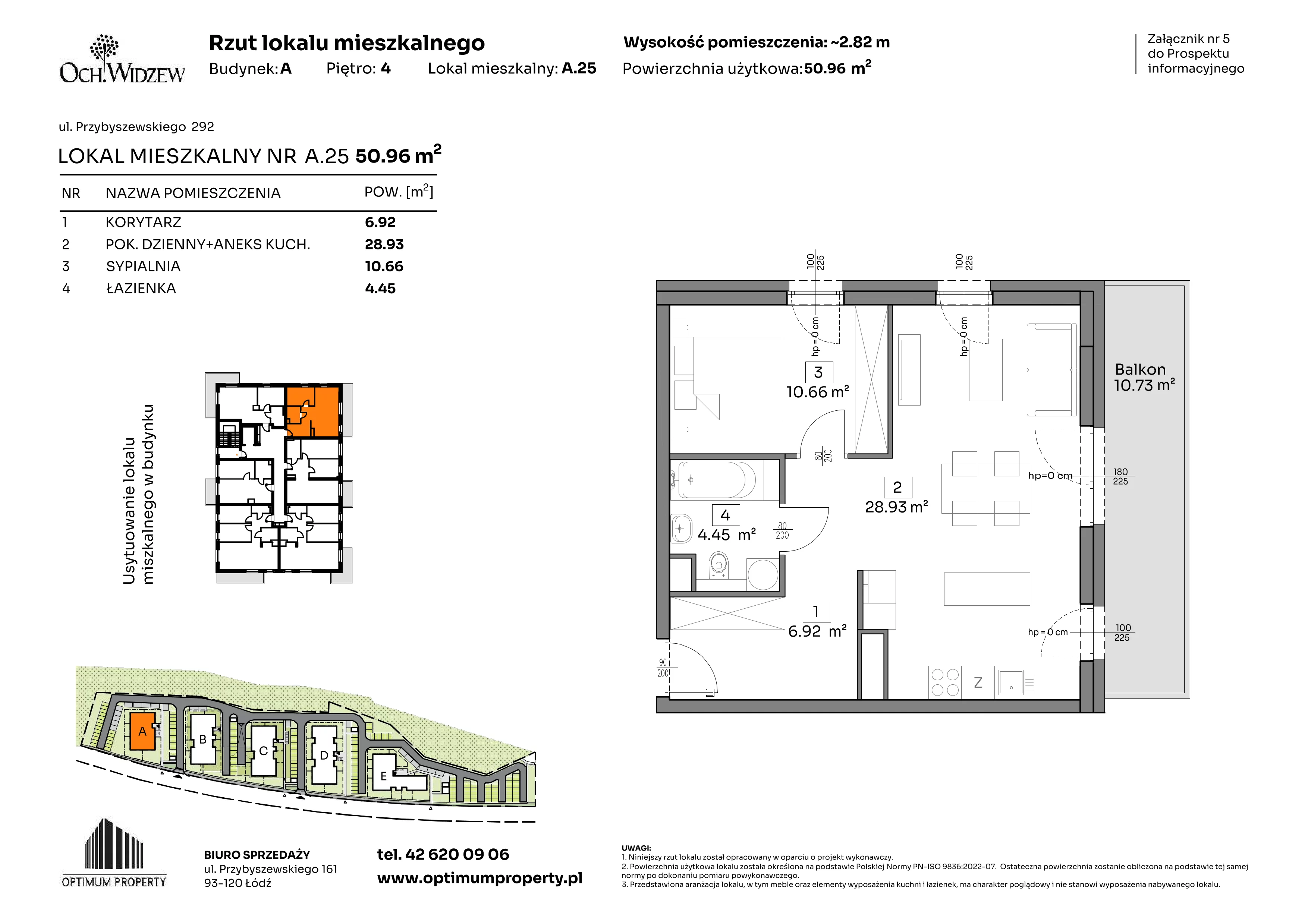 2 pokoje, mieszkanie 50,96 m², piętro 4, oferta nr A.25, Och!Widzew, Łódź, Widzew, ul. Przybyszewskiego 292-300