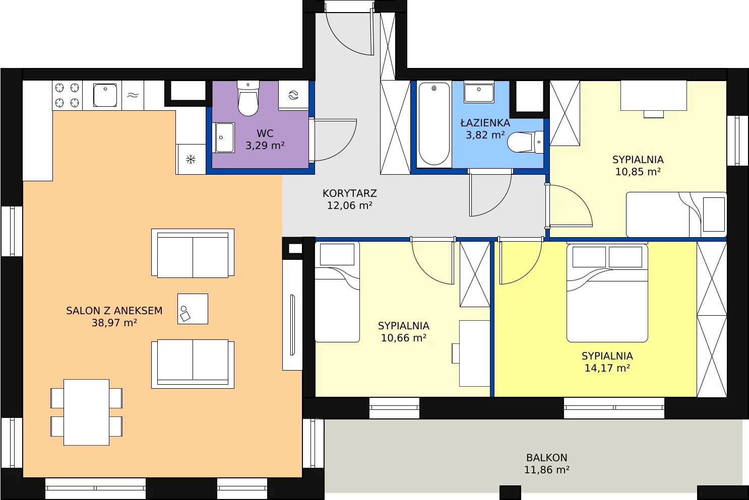 Zalety mieszkania 93.82 m², A_13
