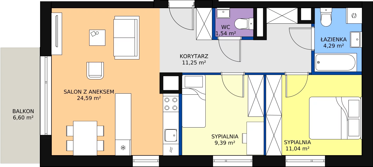 Zalety mieszkania 62.1 m², A_19
