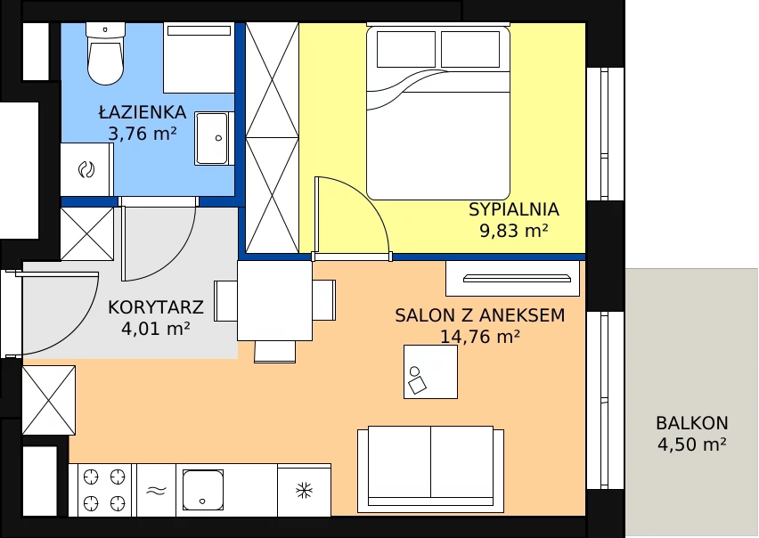 Zalety mieszkania 32.36 m², A_21