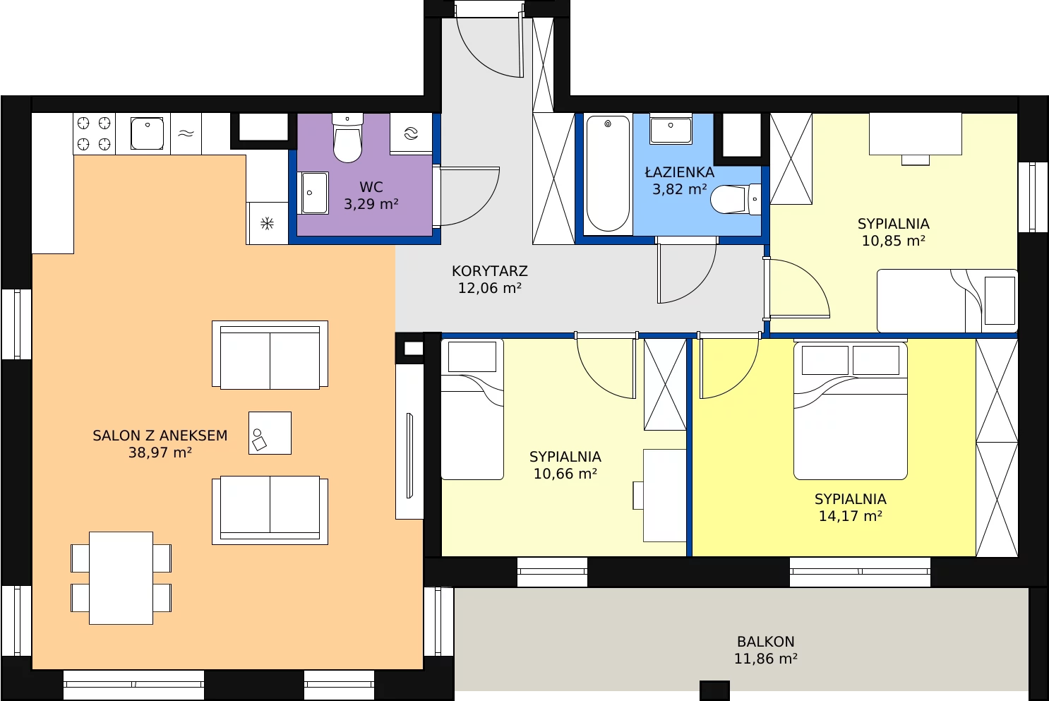 Zalety mieszkania 93.82 m², A_22