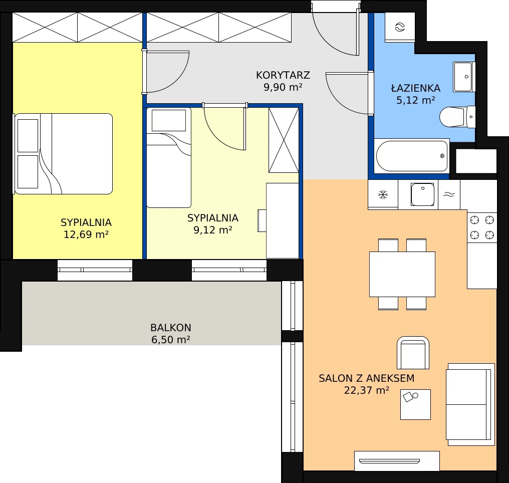 Zalety mieszkania 59.2 m², A_29