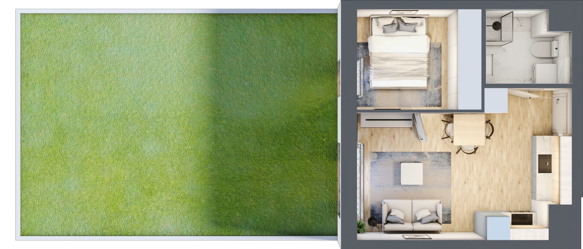 2 pokoje, mieszkanie 31,22 m², parter, oferta nr A_5, Parkove Love, Łódź, Bałuty, ul. Górnicza 12/14 