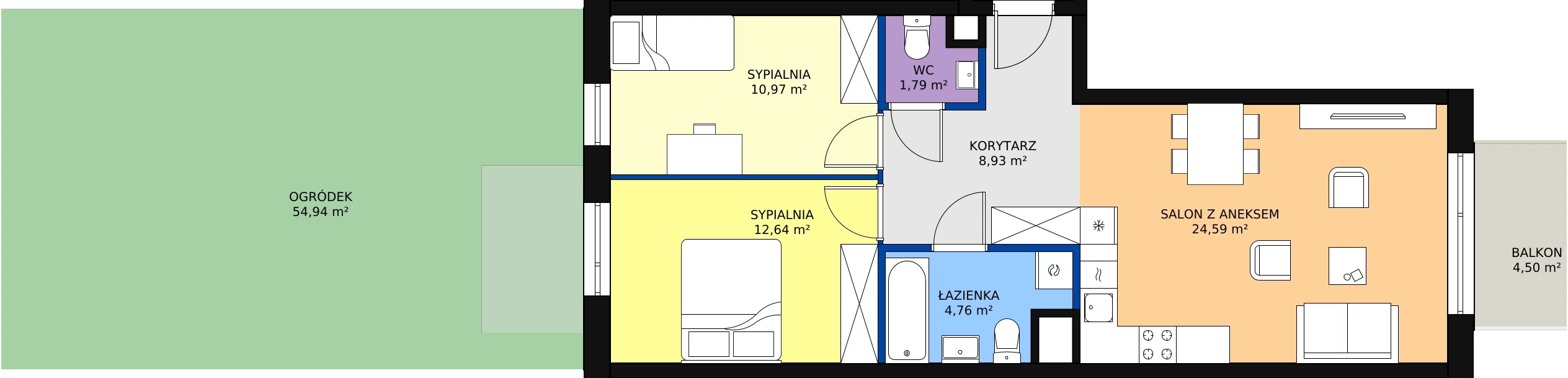 Zalety mieszkania 63.68 m², B_35