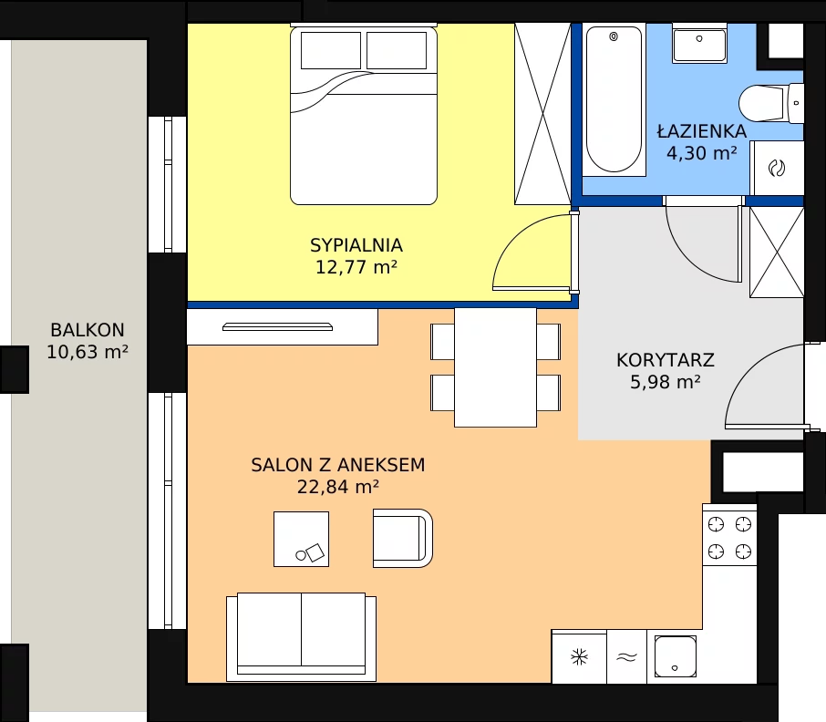 Zalety mieszkania 45.89 m², B_19