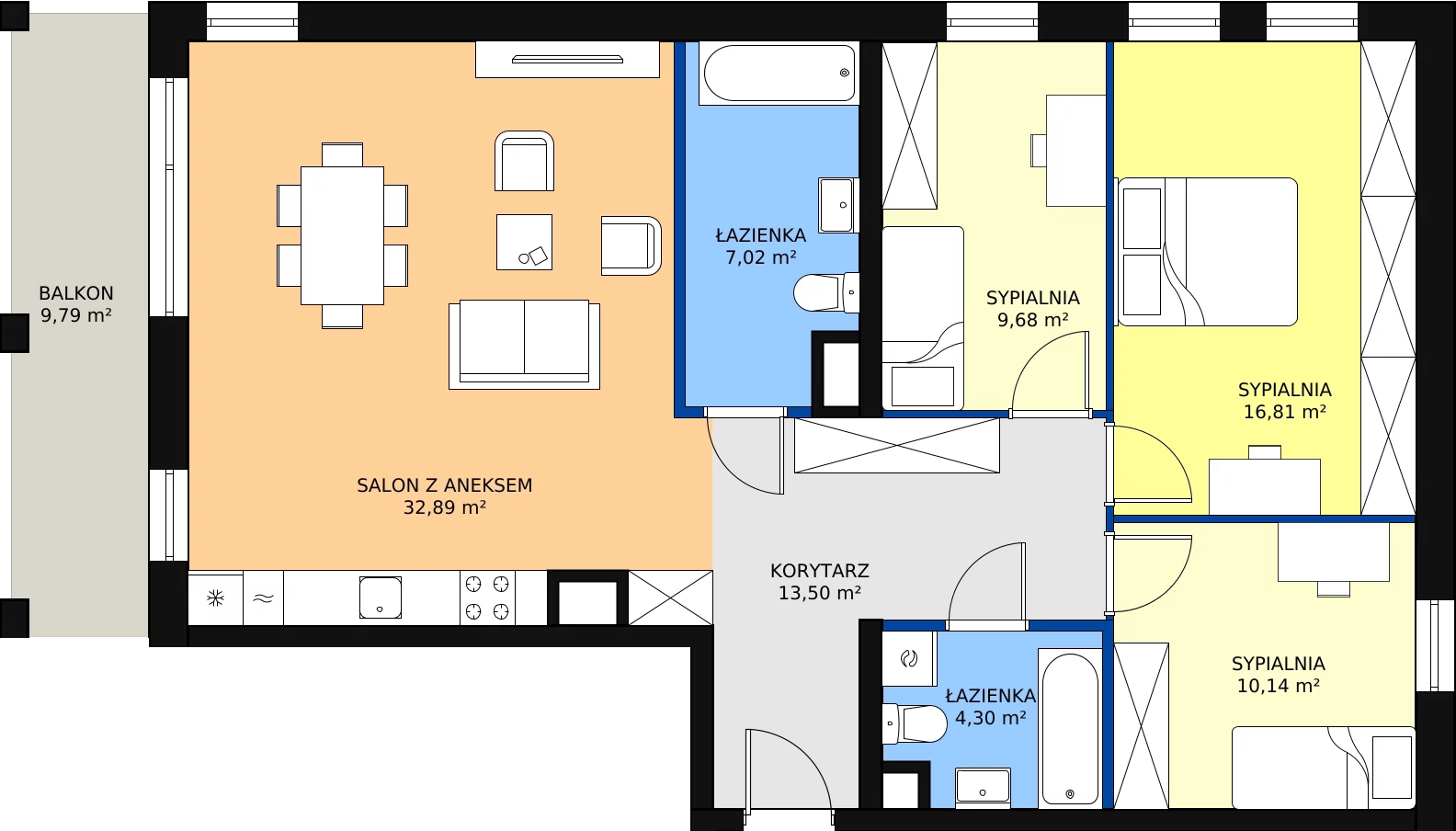 Zalety mieszkania 94.34 m², B_21