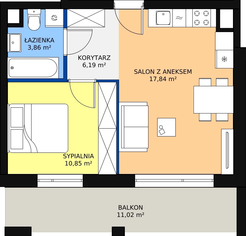 Zalety mieszkania 38.74 m², B_26