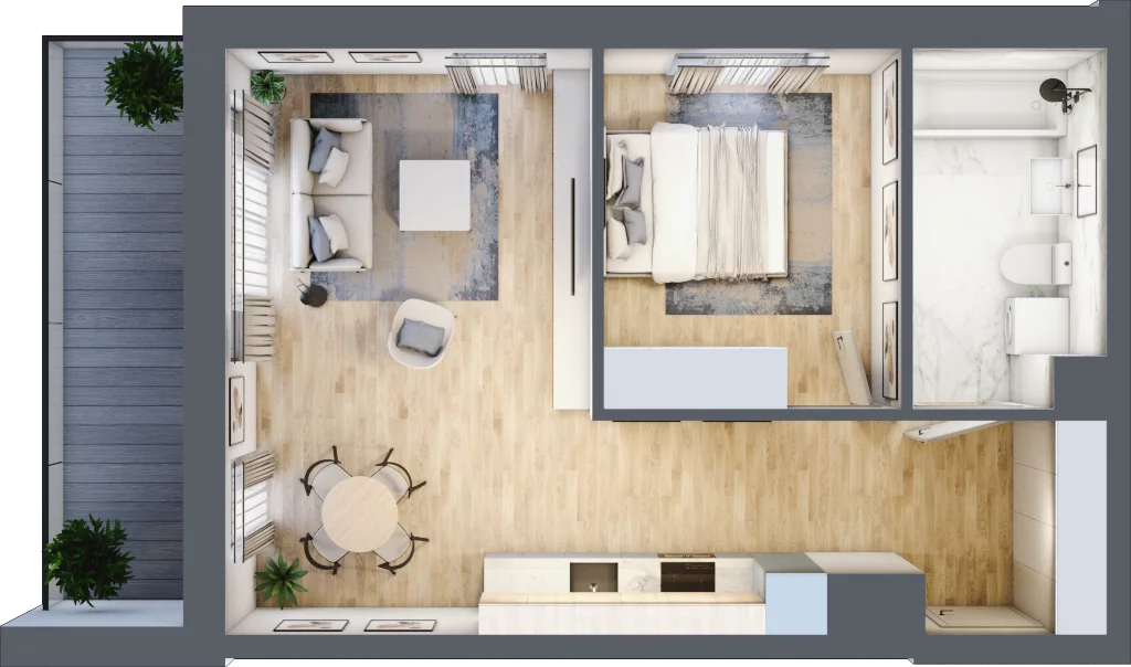 2 pokoje, mieszkanie 47,27 m², piętro 1, oferta nr 9, Nova Radiostacja, Łódź, Śródmieście, ul. Telefoniczna 19 