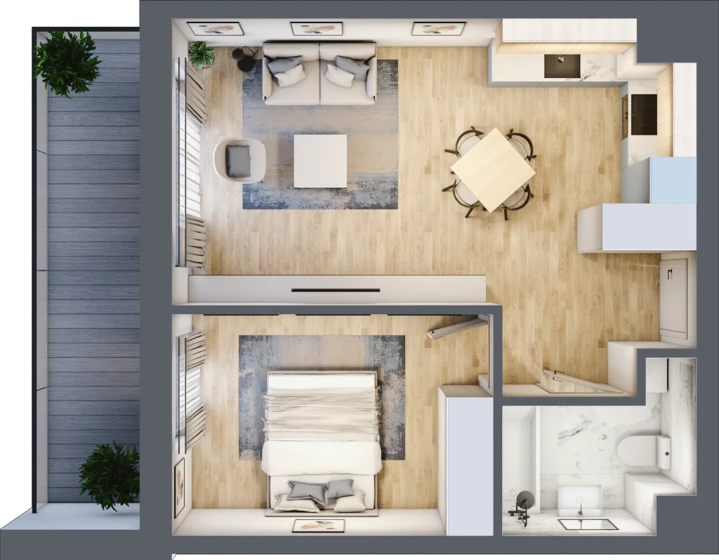 2 pokoje, mieszkanie 42,72 m², piętro 1, oferta nr 11, Nova Radiostacja, Łódź, Śródmieście, ul. Telefoniczna 19 