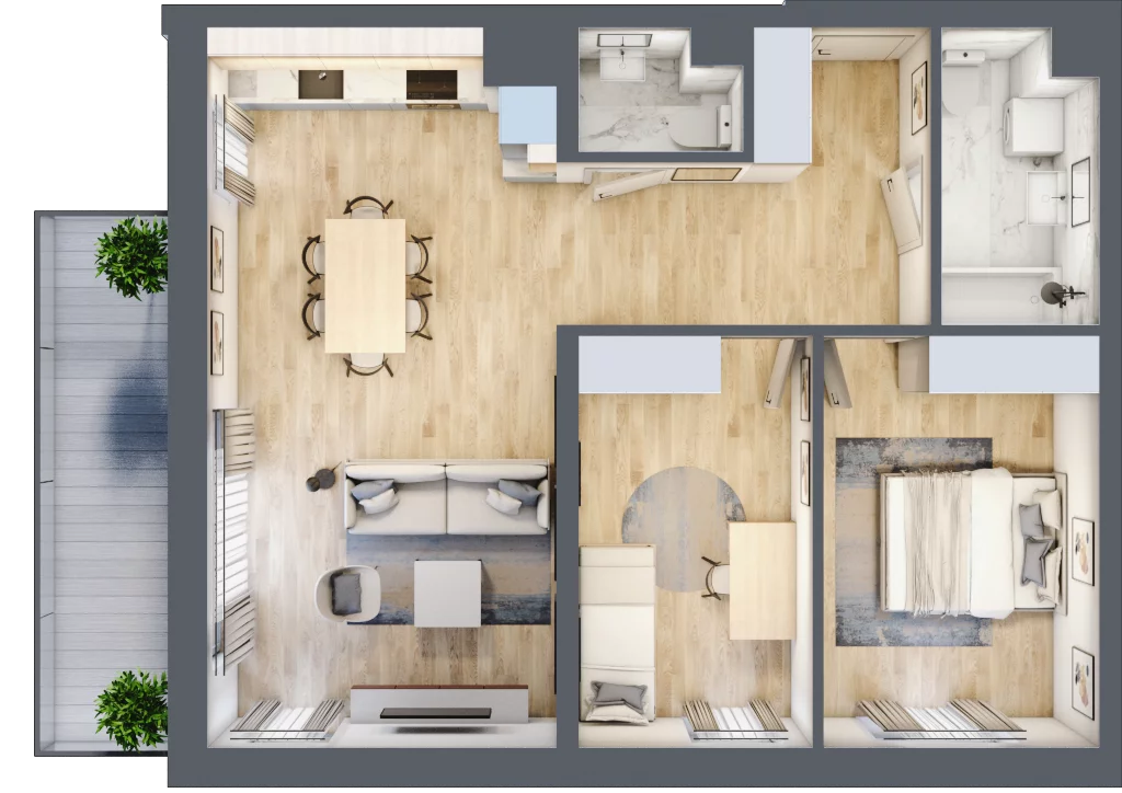 3 pokoje, mieszkanie 66,02 m², piętro 2, oferta nr 23, Nova Radiostacja, Łódź, Śródmieście, ul. Telefoniczna 19 