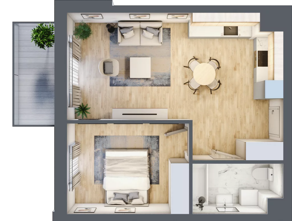 2 pokoje, mieszkanie 45,36 m², piętro 2, oferta nr 64, Nova Radiostacja, Łódź, Śródmieście, ul. Telefoniczna 19 