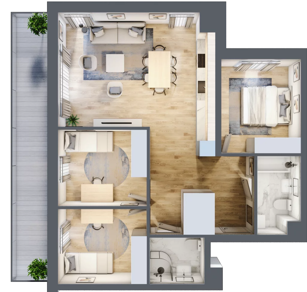 4 pokoje, mieszkanie 80,03 m², piętro 4, oferta nr 40, Nova Radiostacja, Łódź, Śródmieście, ul. Telefoniczna 19 