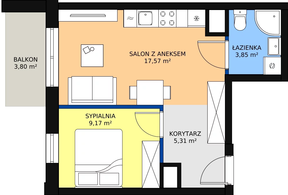 Zalety mieszkania 36.15 m², 73