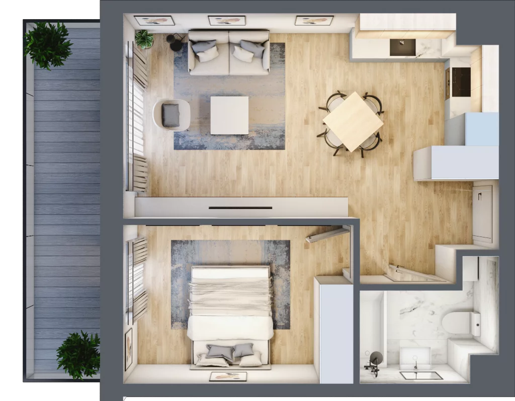 2 pokoje, mieszkanie 42,72 m², piętro 5, oferta nr 47, Nova Radiostacja, Łódź, Śródmieście, ul. Telefoniczna 19 