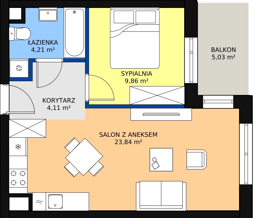 Zalety mieszkania 42.18 m², 51