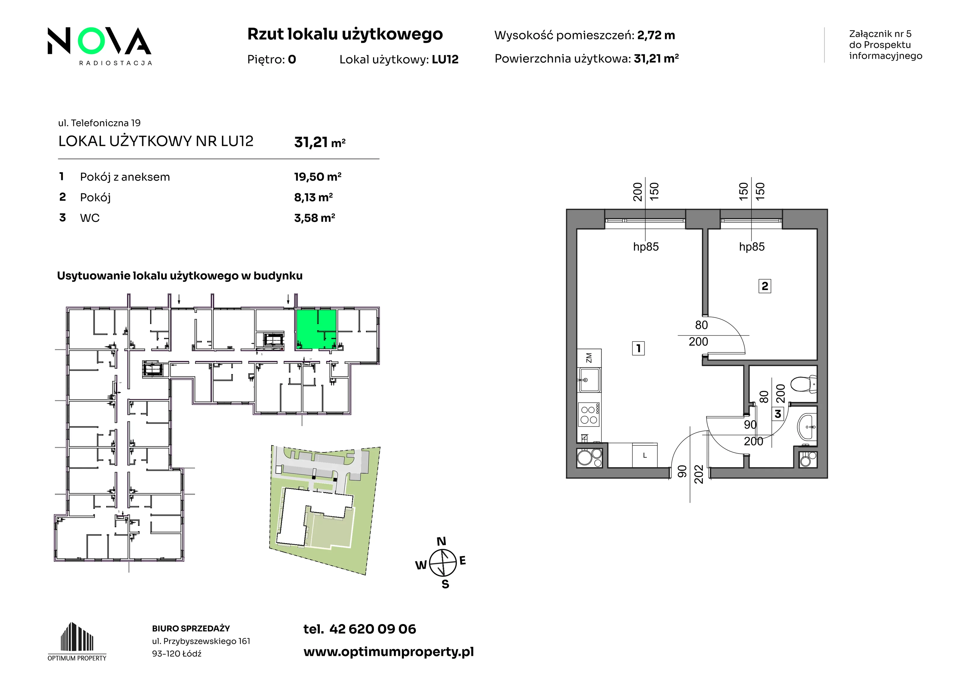 Lokal użytkowy 31,21 m², oferta nr L_U_ 12, Nova Radiostacja - lokale usługowe, Łódź, Śródmieście, ul. Telefoniczna 19 