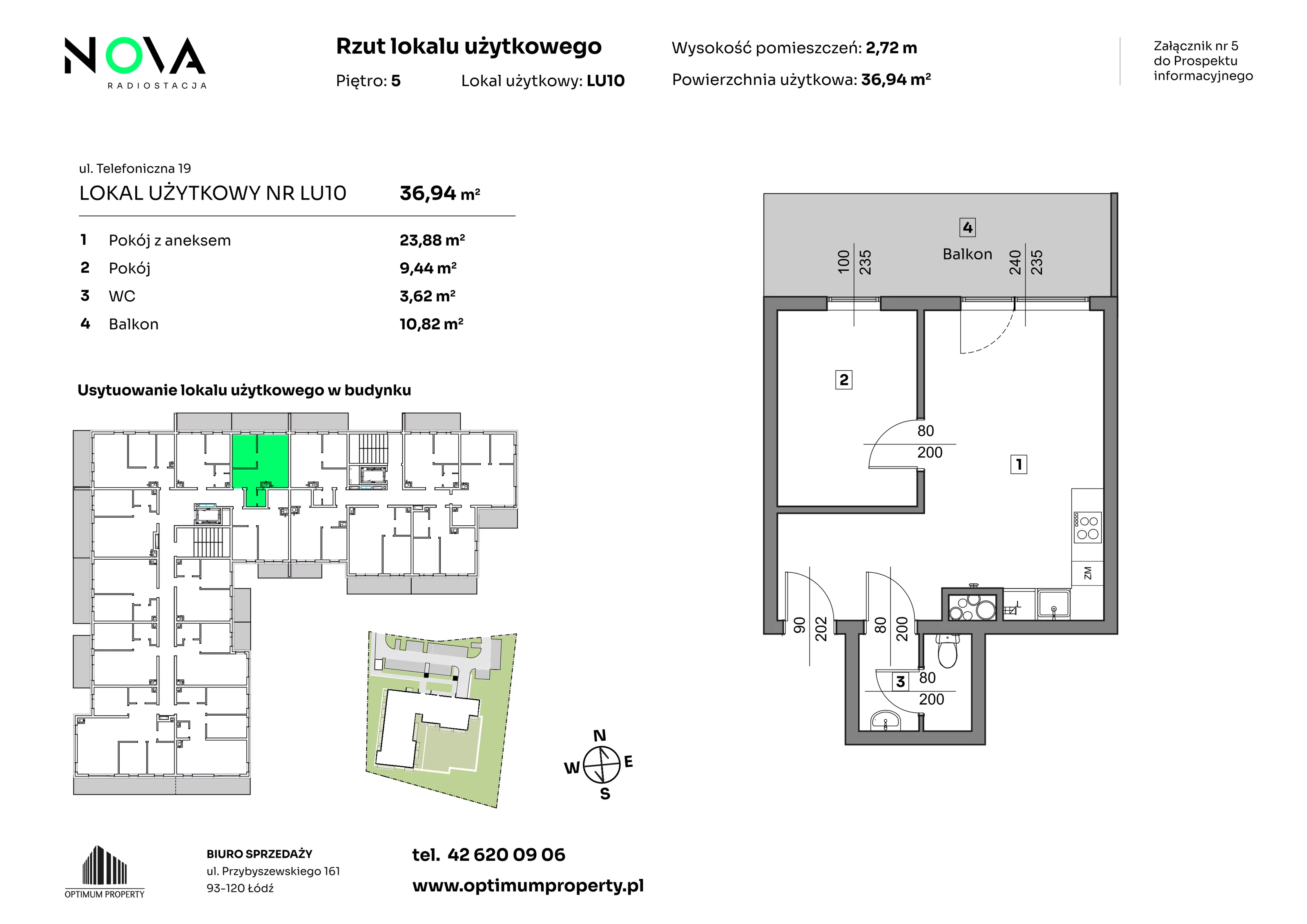 Lokal użytkowy 36,94 m², oferta nr L_U_ 10, Nova Radiostacja - lokale usługowe, Łódź, Śródmieście, ul. Telefoniczna 19 