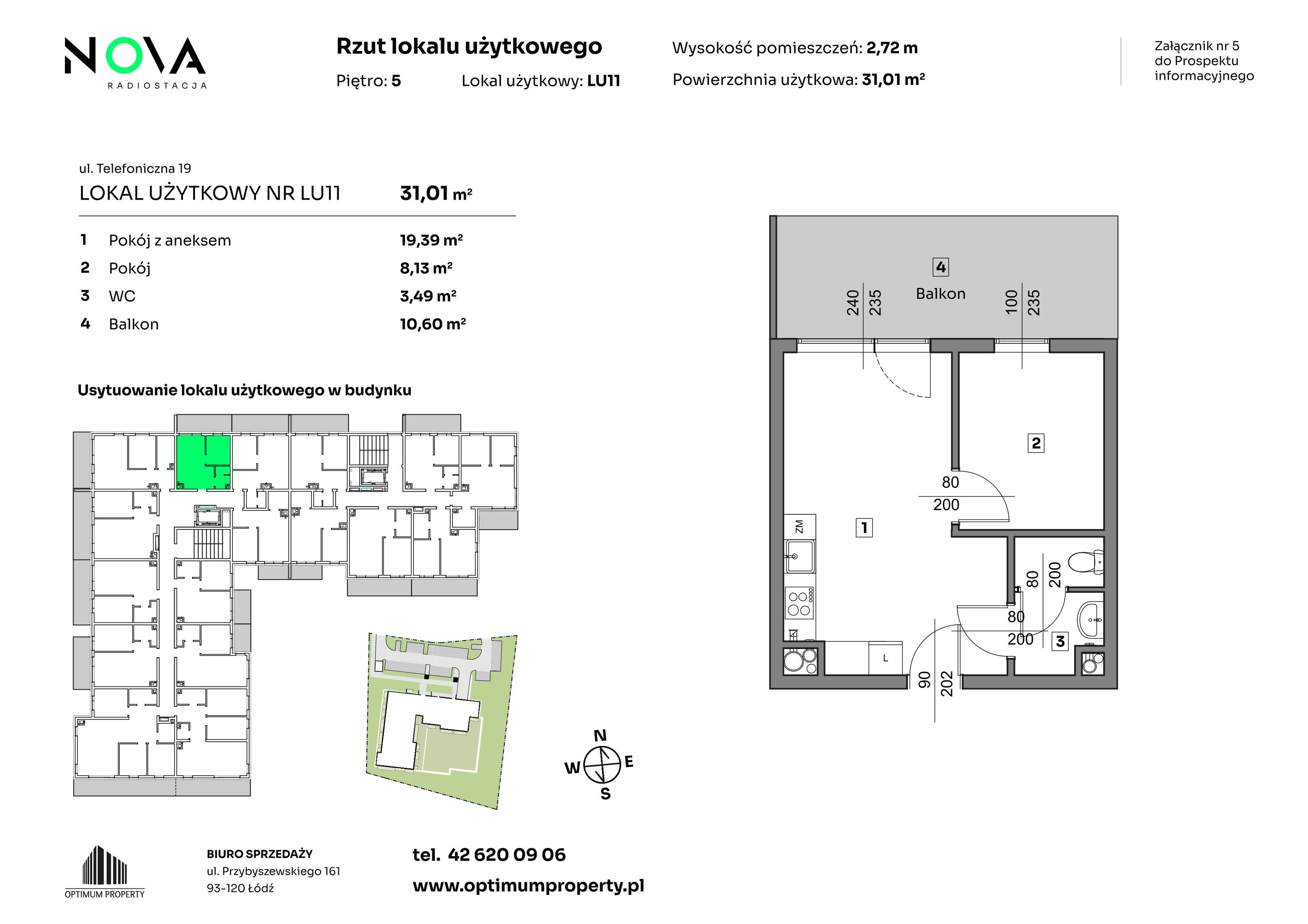 Lokal użytkowy 31,01 m², oferta nr L_U_ 11, Nova Radiostacja - lokale usługowe, Łódź, Śródmieście, ul. Telefoniczna 19 